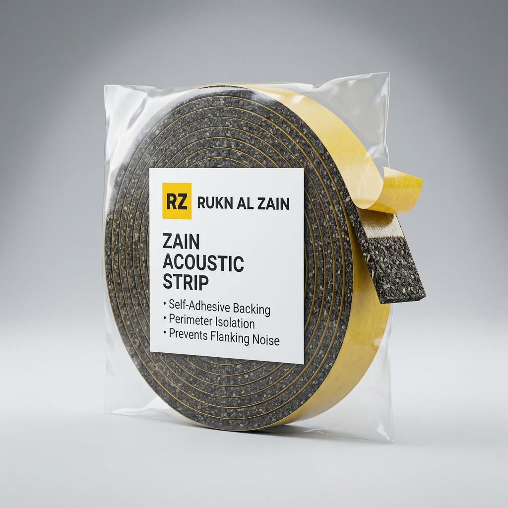 Zain self-adhesive acoustic isolation strip for decking joists and floor perimeters