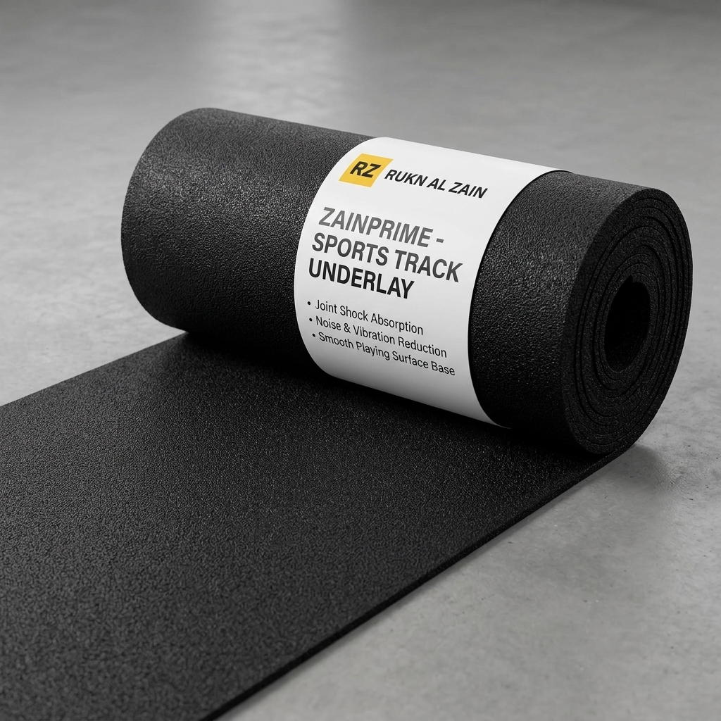 Zain Prime rubber impact underlay laid beneath a sports hall court surface